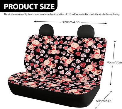 AFPANQZ Axolotl Car Seat Cover for Women Polyester Fabric Protector Accessories Soft Washable Decorations Cloth Backseats Rear Seat Cushion Protection Cream