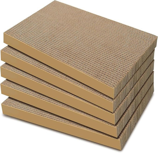 AGYM 5 Packs Cat Scratcher, 5 Packs Refill Cat Scratching Pad Cardboard for Indoor Cats and Kitten, Large Size Durable&Premium Recyclable Cardboard Cat Scratcher