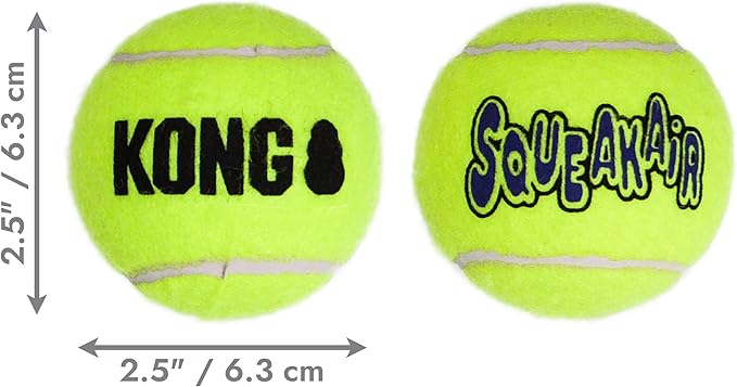 KONG Air Dog SqueakAir Dog Toy Tennis Balls, Medium