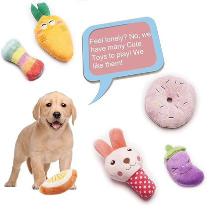 9 Pack Small Dogs Puppy Squeaky Dog Toys,Cute Variety Colors Designs to Bite Anytime, for Small Dogs