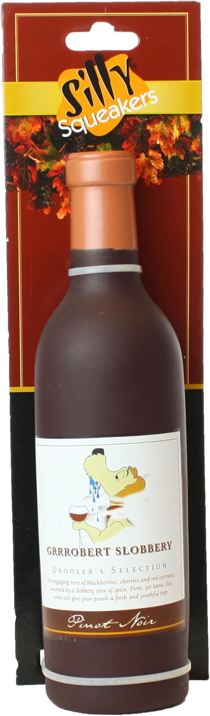 SILLY SQUEAKERS-Wine Bottles - Dog Toy - 100% Vinyl. Made Durable & Strong. Novelty Play Toy. Many Bottles to Choose from and They Floats (Groobert Slobbery, Single)