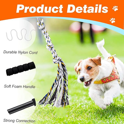 Flirt Pole for Dogs Outdoor Chase Toy Interactive Flirt Pole for Outdoor Exercise & Training Heavy Duty Dog Teaser Wand with Rope Durable Dog Fishing Pole Toy Flirt Stick for Small & Medium Dogs