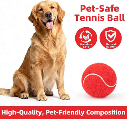 2.5" Dog Tennis Balls 6-Pack Silent Bounce, Tough Rubber Core, Durable Fetch & Training Toys for Indoor/Outdoor Play, for Small Medium Large Dogs (Burgundy Red, 6 Pack)