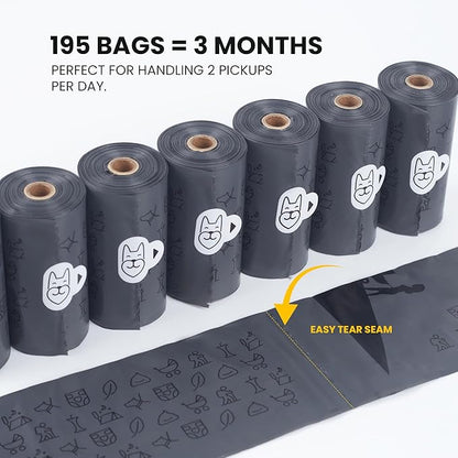 SVD.PET Poop Bag for Dogs with Retractable Dog Poop Bag Dispenser and Waste Bag Holder Kit, Leak-proof & Thick Dog Bags for Poop - 195 Count, 13 x 9 Inch