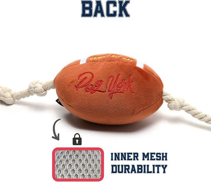 CHEWFFON Durable Dog Football Toy with Rope - Interactive Tug Toy for Small, Medium & Large Dogs - Outdoor Fetch Ball & Teething Puppy Toy