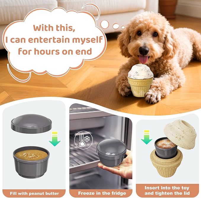 AIERSA Dog Frozen Toy No Need Molds, Treat Dispensing Interactive Dog Toys to Keep Them Busy, Cognitive Puzzle Licking Toys for Aggressive Chewers, Anti Boredom Enrichment Toy for Medium Large Dogs