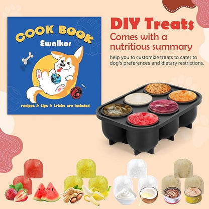 Dog Toys for Boredom - Frozen Treats, Refillable Freezable Dogs Food, Reduces Anxiety Chew Toy, Easy to Clean, Treats Dispensing, 4-in-1 Enrichment