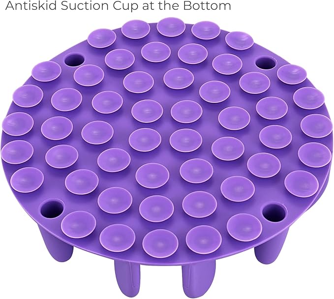 Slow Feeder for Dog Cat Puppy, Silicone Pet Feeder Insert with Strong Suction Cups, Medium, Purple