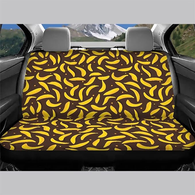 AFPANQZ Banana Car Rear Seat Covers Set Universal Fabric Cloth Car Seat Cover Automatic Backseat Protector Fit SUV Truck Van Dog Back Seats Protection Dust-Proof Washable