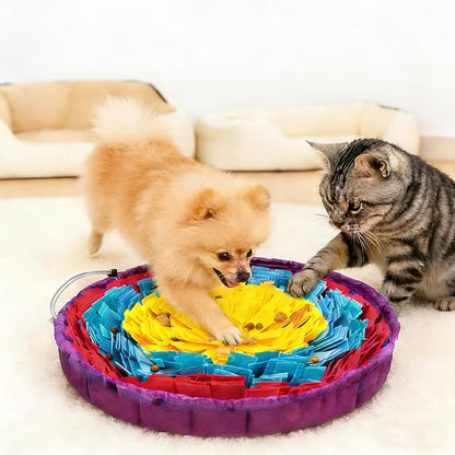Snuffle Mat for Dogs 19"x19", Adjustable Dog Slow Feeder Bowl, Interactive Dog Enrichment Puzzle Toys, Foraging Sniff Treat Mat Mental Stimulation for Puppy Small Medium Large Breed Dogs Cats