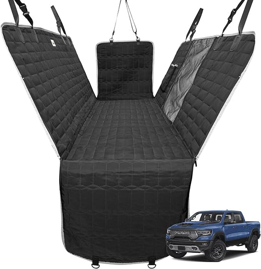 Reliadura Dog Hammock for Truck,Dog Car Seat Cover for Back Seat, Waterproof Seat Cover for Trucks with Mesh Window,Backseat Cover for Dogs in Car for F150/RAM1500/Sierra/Silverado