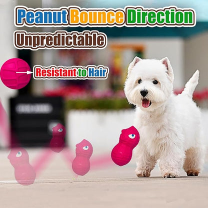 Squeaky Dog Toys for Small Dogs- Natural Latex Squeaky Dog Balls for Puppies & Mini Dogs | Soft, Safe & Interactive, Chew Toys Peanut | Indoor & Outdoor Fetch Play