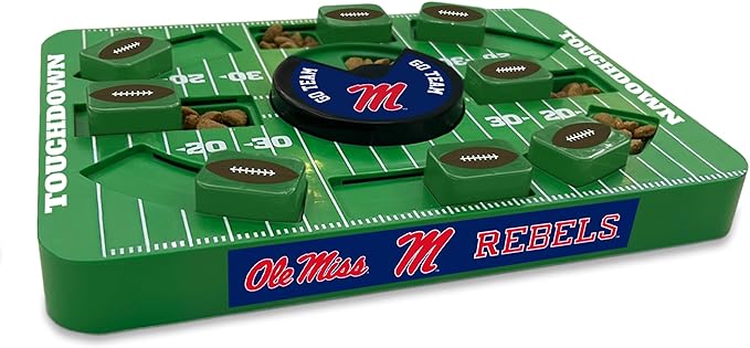 Pets First NCAA Mississippi (Ole Miss) Large Puzzle Toy - Interactive Dog Treat & Slow Feeding Toy