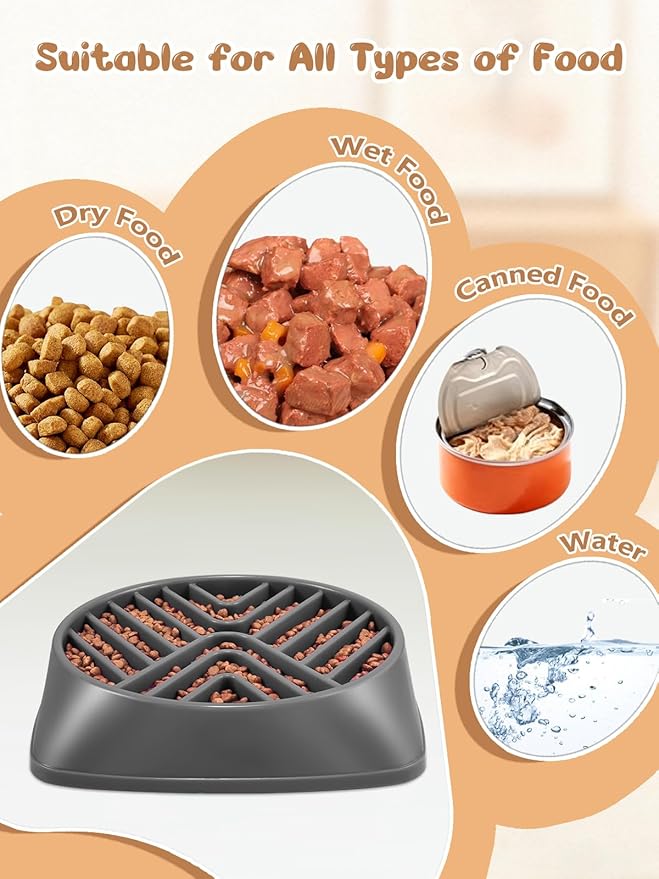 KASBAH Slow Feeder Dog Bowls Large Breed, 5 Cups Capacity for Wet & Dry Food, Puzzle Maze Bowl for Fast Eaters, Non-Slip Base, BPA Free, Helps Prevent Bloat and Aid Digestion