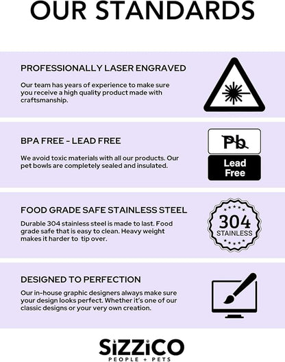 Custom Dog Bowl with Large Name - 304 Stainless Steel, Personalized Engraved, Nonslip, Custom Cat Bowl, Feeder, Pet Supplies, Food (Navy, Medium - 32oz)
