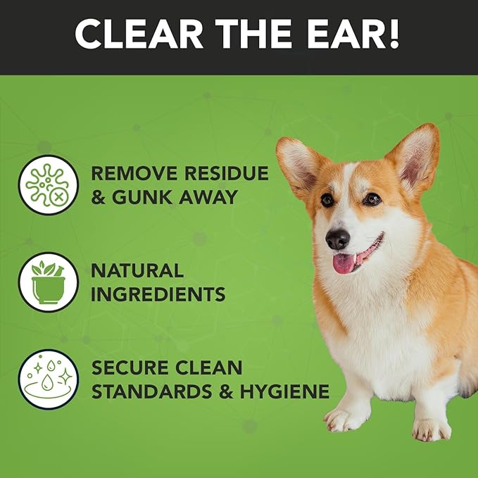 NOVEHA 300PCs Dog Ear Cleaner Wipes, Daily Ear Cleaner for Dogs & Cats - Stop Ear Itching with Aloe, Eucalyptus & Witch Hazel Ear Wipes for Dogs - for Odor Control, Dirt and Wax Removal, Unscented