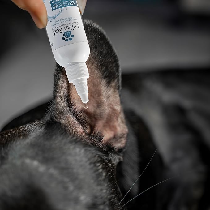 Lillian Ruff Ear Cleaner & Otic Rinse for Sensitive Ears: Alcohol Free Dog Ear Wash with Alo+H6+F6:K28F6:N29