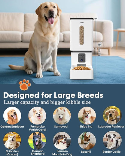 Automatic Dog Feeder Large Breed with Camera - 12L/50 Cups 5G WiFi App Control Dog Food Dispenser, Easy Setup, HD 1080P Video with Night Vision by Yakry