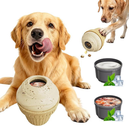 Indestructible Frozen Treat Dispenser Dog Chew Toy, Interactive Enrichment Dog Toy for Small Medium Large Dogs.Dog Puzzle Toy for Indoor Outdoor Play