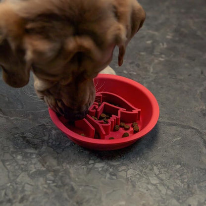 Dog Slow Feeder Brown Bowl Dog'nald Trump Design - 2026 Edition - Premium Food Grade Silicone - Interactive Slow Feeder & Lick Mat - Dishwasher Safe - Anti-Slip - Fun & Engaging Design for Dogs