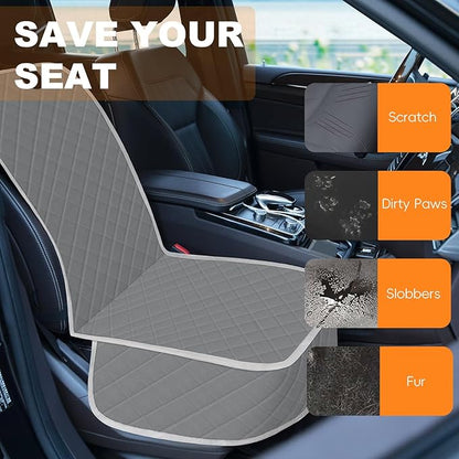 Tuwubi Dog Seat Cover Front Seat, Waterproof Car Seat Covers for Dogs, Scratch-Proof Captain Chair Bucket Seat Covers, Full Protection Pet Car Seat Protector for SUV MPV Trucks Sedans (S,Gray, 1 Set)