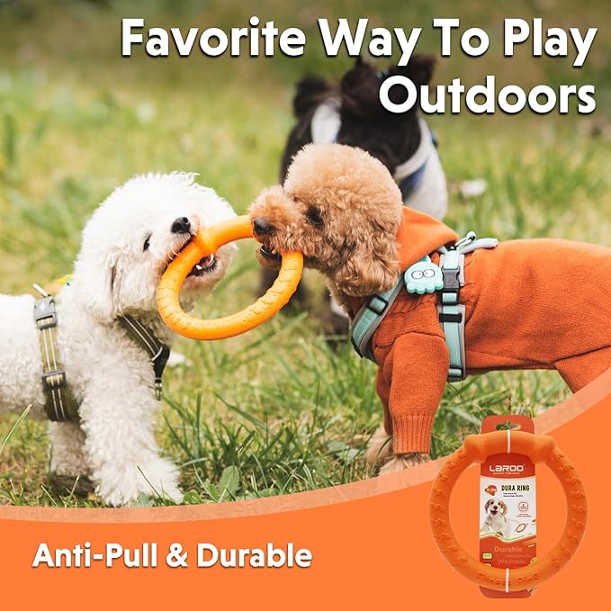 LaRoo Dog Flying Ring Toys, Floating Flying Dog Disc Toys, Summer Pet Training Outdoor Durable Chew Toys for Medium and Small Dogs