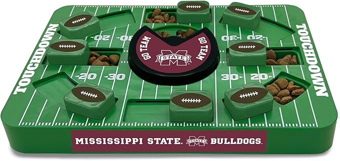 Pets First NCAA Mississippi State Large Puzzle Toy, New Size, Interactive Dog Treat & Slow Feeding Toy