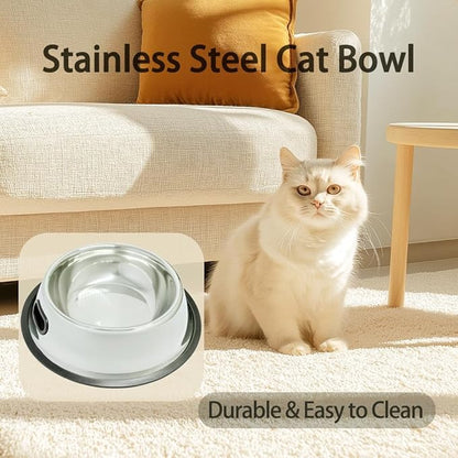 SHSlumex 2Packs Stainless Steel Pet Bowl with Anti-Skid Rubber Base for Small/Medium/Large Pet, Perfect Dish, Dogs Feeder and Water Choice Puppy Cat Kitten