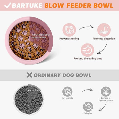 Dog Lick Bowl, Slow Feeder Dog Bowl Licking Mat for Small to Large Dogs, BPA-Free Non-Slip Silicone Slow Feeder Treat Dispenser for Anxiety Relief, Freezer & Dishwasher Safe (Pink, 8.2"×2")