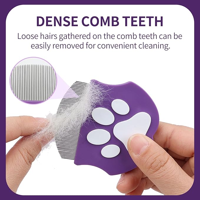 Pet Detangling & Flea Comb for Dogs and Cats – Stainless Steel Fine Teeth Grooming Comb for Tangled Hair, Flea Removal, and Shedding Control – Ideal for Long & Short Haired Pets (Dark green)