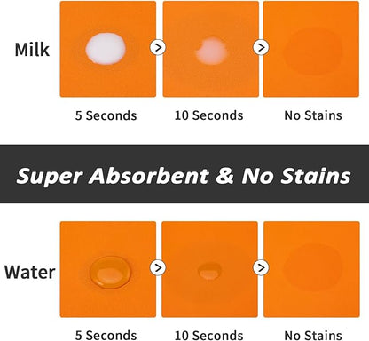 Dog Food Mat - Absorbent Cat Mat for Food and Water, No Stains Pet Feeding Bowl Mat, Easy to Clean Pet Placemats, Quick Dry Dog Water Dispenser Mat for Messy Drinkers | Paw Orange 18"x 28"