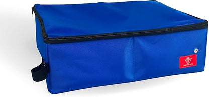 One for Pets Portable 2-in-1 Double Pet Kennel/Shelter, Fabric, Black/Royal Blue 20"x20"x39" - Car Seat-Belt Fixture Included (Litter Box)