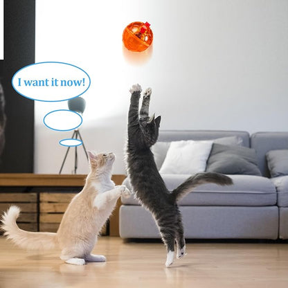 Frienda 4 Pieces Ghost Hunting Cat Ball Motion Light up Cat Balls LED Motion Activated Pet Ball Motion Light up Interactive Toys Pet Glowing Mini Running Exercise Ball Toys(Classic Color)