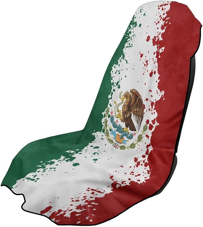 SEANATIVE Mexican Flag Car Seat Cover Protector Front Seats Car Towel, for Gym, Running, Swimming, Beach and Hiking, Sweat Towel Bucket Seat Covers for Trucks SUV Jeep