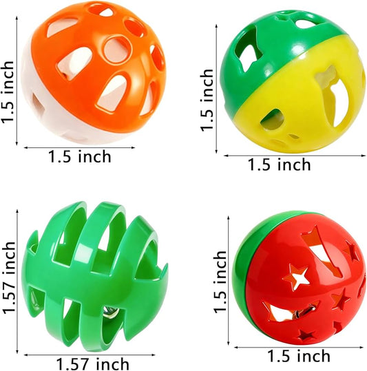 5 Pack Cat Toy Balls with Bell PP Material Hollow Interactive Toys for Indoor Kittens Chasing Chewing Playing (1.5'')