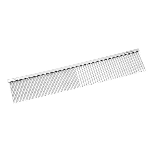 Tauro Pro Line Grooming Comb for Dogs & Cats – 9.6", Stainless Steel with Rounded Teeth, Dual-Sided for Detangling & Daily Grooming, L
