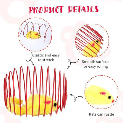 5Pack Cat Spring Balls for Cats, Colorful Cat Toy Springs for Cats with Steel Wire Springs (Random Colors)