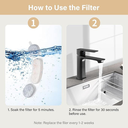 12 Pack Replacement Filters Compatible with smartoo 7L/236oz Stainless Steel Dog Water Fountain, 6 Month Set for Large Dogs Water Bowl Dispenser, Includes 12 Filters & 12 Sponges