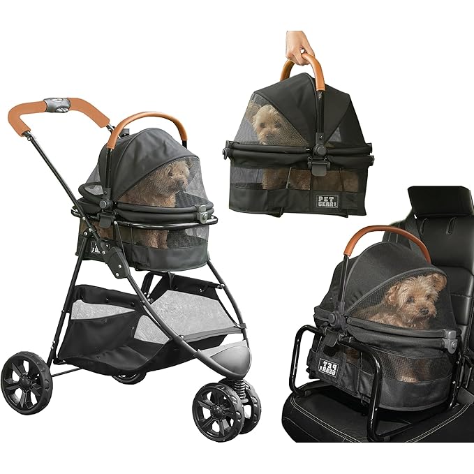 Pet Gear, A Vermont Family Owned Company Since 1936, 3-in-1 Travel System, View 360 Stroller Converts to Carrier and Booster Seat with Easy Click N Go Technology, for Small Dogs & Cats, 4 Colors