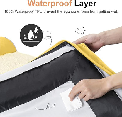 Large Dog Bed Orthopedic Washable: Beds Bolster XXL Bed Big XLarge Dogs Egg Crate Foam Sofa Couch Waterproof Removable Cover - Ginger