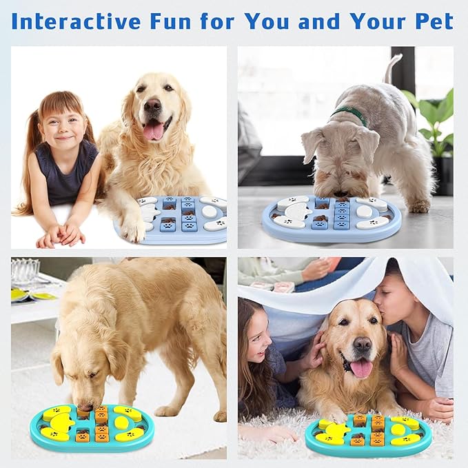 Dog Puzzle Toy, Interactive Treat Puzzle for IQ Training & Mental Stimulation, Non-Slip Slow Feeder Enrichment Boredom Buster for Puppies Small Medium Large Dogs Cats, Gray Gift