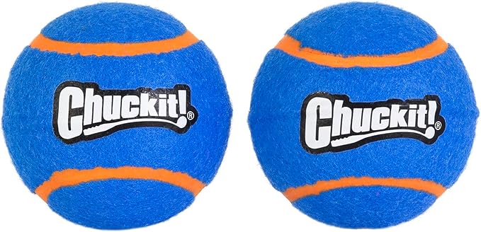 Chuckit! Squeaker Tennis Ball Dog Toy, Large (3 Inch Diameter) Pack of 2, for Breeds 60-100 lbs