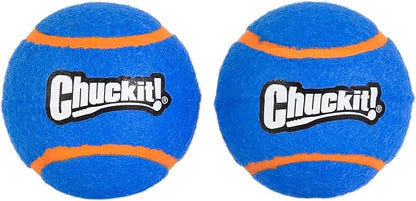 Chuckit! Squeaker Tennis Ball Dog Toy, Large (3 Inch Diameter) Pack of 2, for Breeds 60-100 lbs