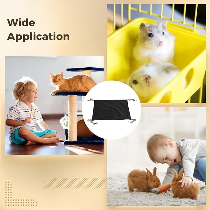 Varku Cat Hammock for Cage, Large Cozy Pet Bed, 22 x 16.5 in, Soft Plush, Adjustable Straps, Easy to Clean, Space-Saving Cat Bed for Kittens, Cats, Ferrets