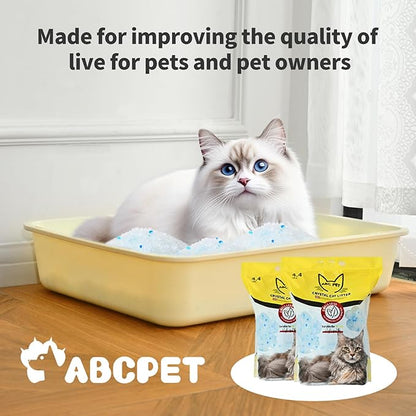 Cat Litter Crystals No Clumping Odor Control Kitty Litter Non-Clumping No scooping Low Dust, Low Tracking, Dehydrates Waste - 8.6 lbs (2 x 4.3 lb Packs)