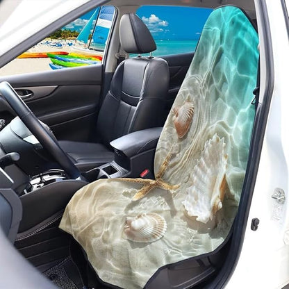 Coldinair Beach Starfish Shell Waterproof Sweat Towel Seat Cover Universal for Car Truck SUV Seat for Workout,Gym,Hiking,Beach,Outdoor Activities
