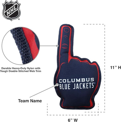 Pets First NHL Columbus Blue Jackets #1 Fan Toy for Dogs & Cats. Best Tough PET Toy with Inner Squeaker. Number One Premium Dog Toy for Strongest Chewers & Sports Fans, One Size