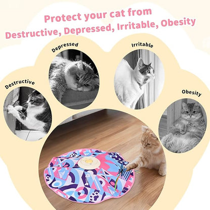 Interactive Cat Toys,Electric Moving Wand Feather, Automatic Fun Mental Stimulation for Bored Indoor Cat Toys, Exercise Kicker Play & Chase for Hide and Seek(Butterfly ASIN B0GDLYC9QC)