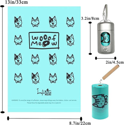 Dog Poop Bag Dispenser for Leash with Snap Clip, Skin-friendly Texture Waste Bag Holder for Dog Walks and Cats, Pets Litter Bag Container, Indoor & Outdoor Use (Metal Color, 1)