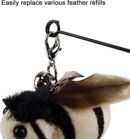 TTcat Cat Feather Toy Replacement Wand Refills, 10 Pcs Simulation Insects Bird Feathers.